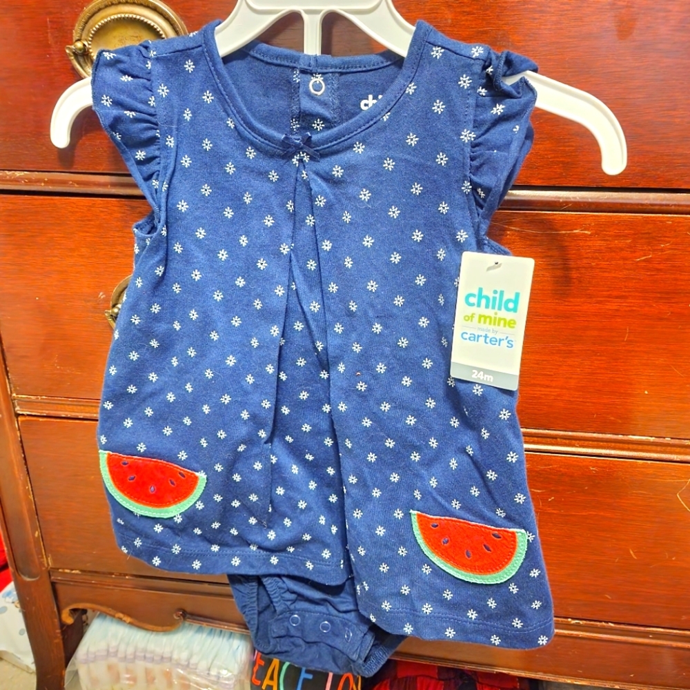 *nd Sz 18-24 Months NWT Child Of Mine By Carter's watermelon Sunsuit romper